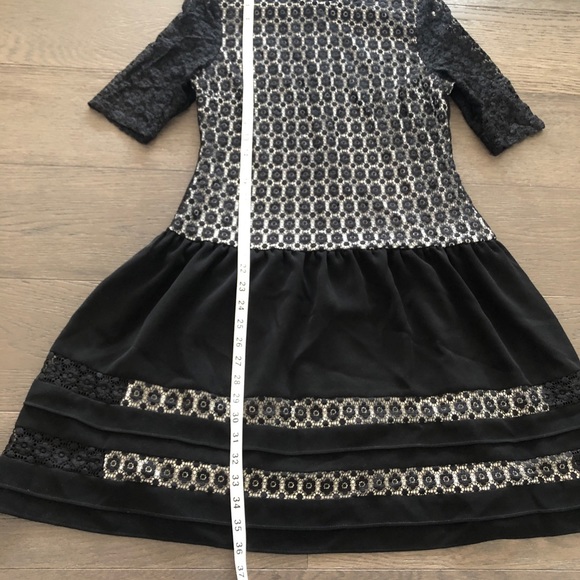 Julia Jordan black&white floral lace dress 8 - Picture 4 of 10